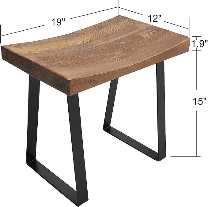 Home Soft Things Natural Reclaimed Pine Wood Tile Shape Entryway Bench - Image 3