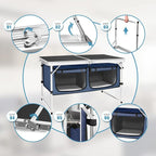 Folding Camping Table with Storage Compartment Aluminum Lightweight Camp - Image 7
