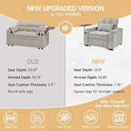 oaaktu Large Size Convertible Sleeper Chair Futon Sofa Bed, Comfortable Thick - Image 7