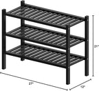 ROMGUAR CRAFT 3 Tier Bamboo Shoe Rack - Image 3