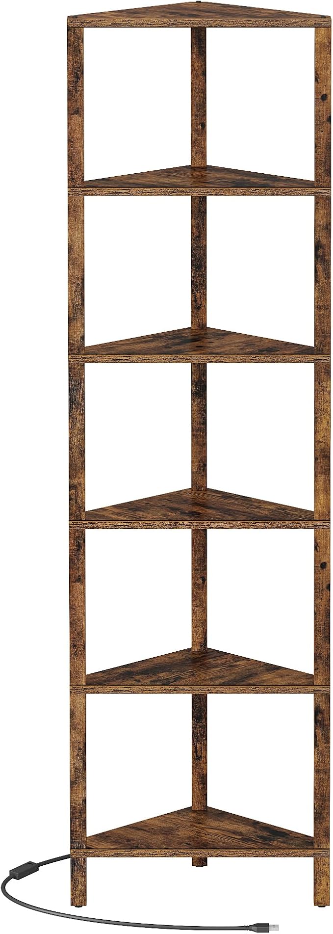 TUTOTAK Corner Shelf with LED Light, 6-Tier Corner Bookshelf - Image 8