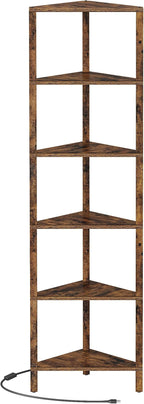 TUTOTAK Corner Shelf with LED Light, 6-Tier Corner Bookshelf - Image 8