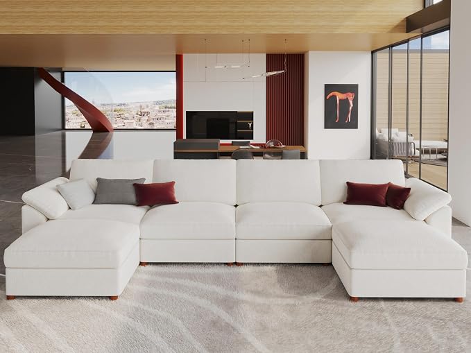 EASE MOOSE Cloud Sectional Modular Sofa, Oversized U Shape Sectional Couch Wide - Image 3
