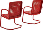 Crosley Furniture Bates 2-Piece Outdoor Chair Set, Retro Metal Patio Chairs - Image 12