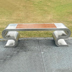 LITFAD Outdoor Indoor Bench Stainless Steel Metal Park Bench - Image 3