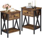 VECELO Nightstands Set of 2, Modern Bedside End Tables, Night Stands by VECELO