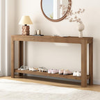 Solid Wood Console Table 63", Farmhouse Sofa Table - Image 7