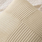 MIULEE Natural Beige Decorative Euro Sham Pillow Covers 24x24 Inch 2 Pack | - Image 2