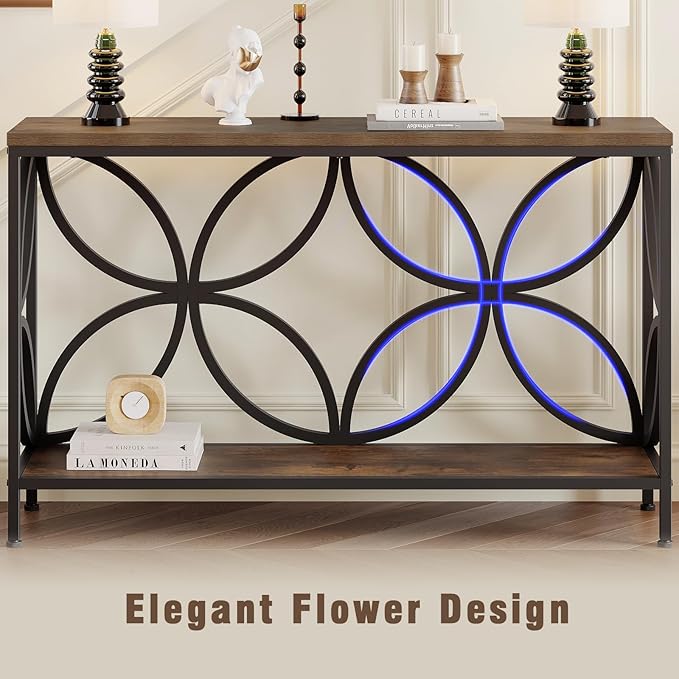 GiftGo Narrow Sofa Table 47.2 Inch, Industrial Sofa Table Behind Couch - Image 5