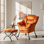 Tiita Lazy Chair with Ottoman, Comfy Leisure Sofa Reading Chair with Footrest - Image 3