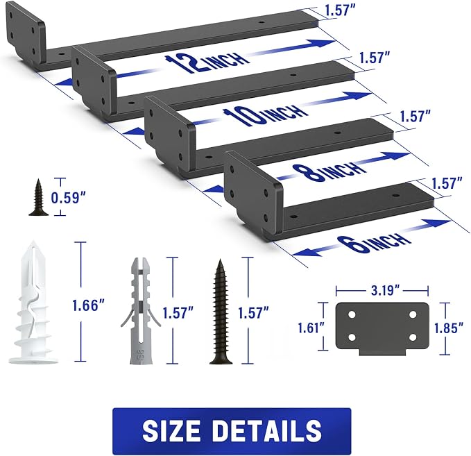Goovilla Shelf Bracket, Heavy Duty Floating Shelf Brackets 12 inch Long - Image 4