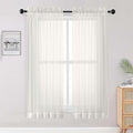 Ivory Sheer Curtains 68 Inch Length 2 Panels Set by OWENIE