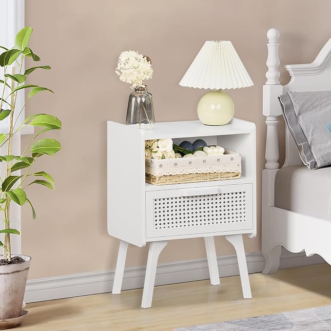 Lerliuo Rattan Nightstands Set of 2, Side Table - Image 6