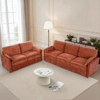 Classic Chenille Sofa Set with 2 Extra Armrest Pillows, Loveseat and 3-Seat - Image 4