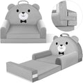 Kids Sofa Bed with Removable Washable Cover & Magic-Tape Backrest – Foldable by laapee