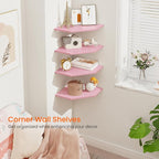Homode Corner Shelf Wall Mount, Wood Hanging Storage Shelving - Image 6