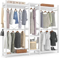 Homykic Bamboo Closet System Clothes Rack, Large Freestanding Garment Rack by Homykic