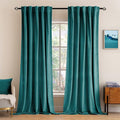 MIULEE Teal Velvet Curtains 52x96 inches 2 Panels Luxury Blackout Curtains | by MIULEE