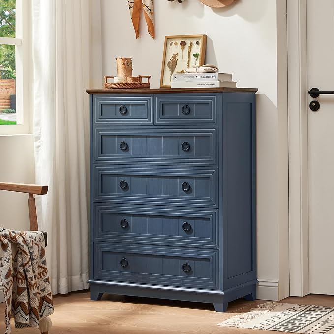 Joaxswe Farmhouse 6 Drawer Dresser - Image 9