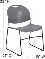 Flash Furniture 4 Pack HERCULES Series 880 lb. Capacity Gray Ultra-Compact - Image 3