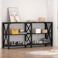 LVB Industrial Entryway Table, Farmhouse Rustic Console Tables Behind Couch by LVB