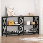 LVB Industrial Entryway Table, Farmhouse Rustic Console Tables Behind Couch by LVB