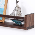 AZSKY Nursery Book Shelves Deep Walnut Wall Mount Floating Book Shelf - Image 7