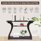 SUPER DEAL Narrow Console Table, 3 Tier Entryway Table, Wood Sofa Table - Image 6