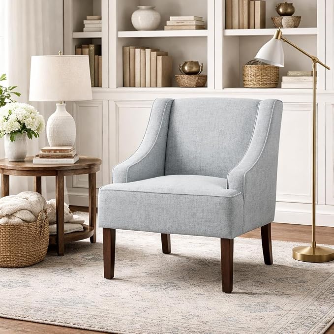 HomePop Swoop Arm Living-Room-Chairs, Soft Dove Gray - Image 4