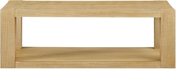 Modern 48 Inch Rectangular Coffee Table, 2-Tier Wood Veneer Living Room Center - Image 3