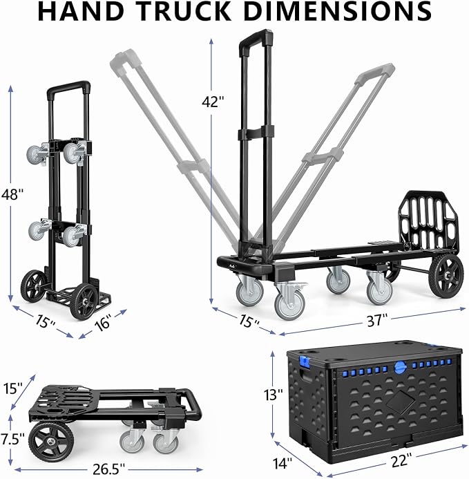 KEDSUM 4-in-1 Convertible Dolly Cart - Image 8