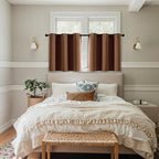 MIULEE Blackout Curtains for Bedroom 2 Panels 40 x 36 Inch Long Mocha Brown | - Image 7