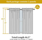 White Sheer Curtains, 45 inches Long, 2 Panels, Rod Pocket, Light Filtering - Image 4