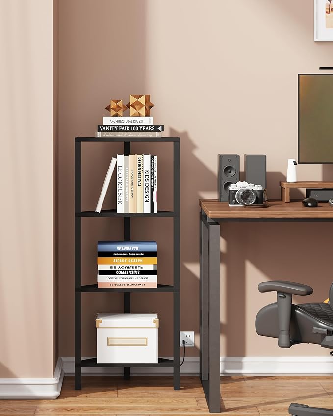 TUTOTAK Corner Shelf, 4-Tier Corner Bookshelf - Image 8