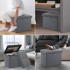 DocSafe Storage Ottoman with Lock, Fireproof Folding Ottoman Foot Rest Stool - Image 4