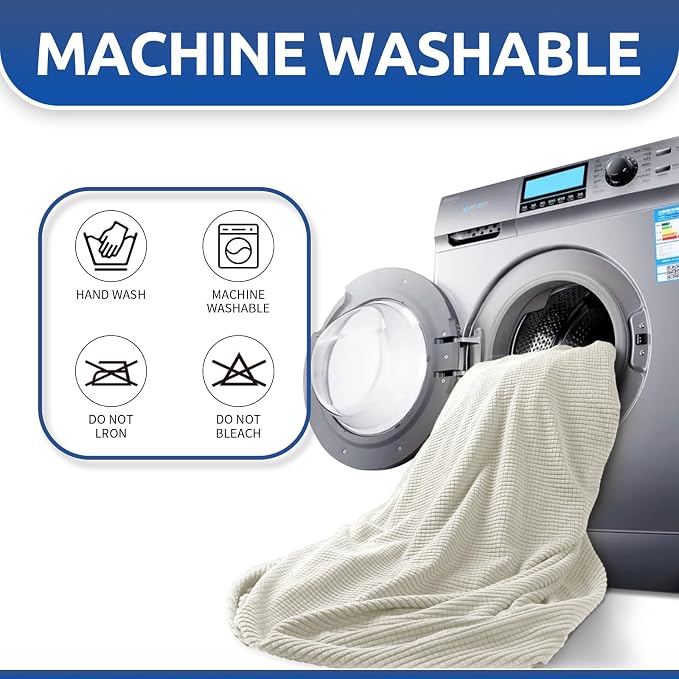 Stretch Loveseat Couch Cover, 2 Cushion Couch Slipcover, Elastic Bottom - Image 8