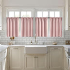 MIULEE 4-Panel 36 Inch Blackout Kitchen Tier Curtains Over Sink Light Pink | - Image 7