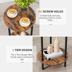 Small Round Side Table, 2-Tier Modern Accent/Bedside Table - Image 5