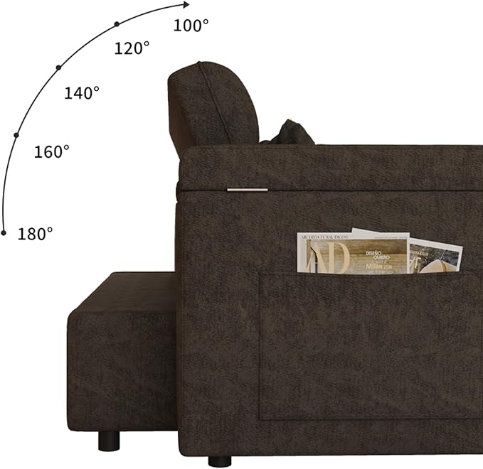 3 in 1 Convertible Sleeper Sofa, 65in Sleeper Couch - Image 8