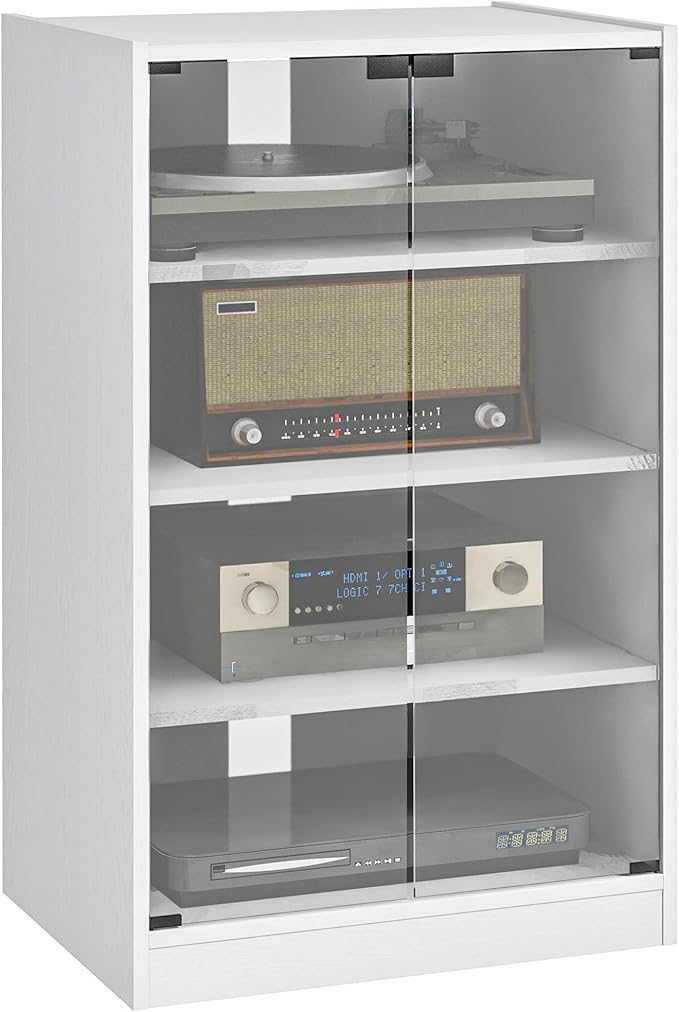 HOMCOM Media Cabinet, 4-Tier Stereo Cabinet by HOMCOM