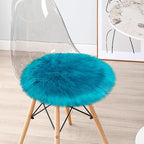 2ft Small Round Blue Rug, Thick Furry Fluffy Carpet - Image 4