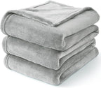 BEDELITE Fleece Blanket Soft Plush Twin Size Blanket Light Grey 60"x80" | Ultra - Image 9