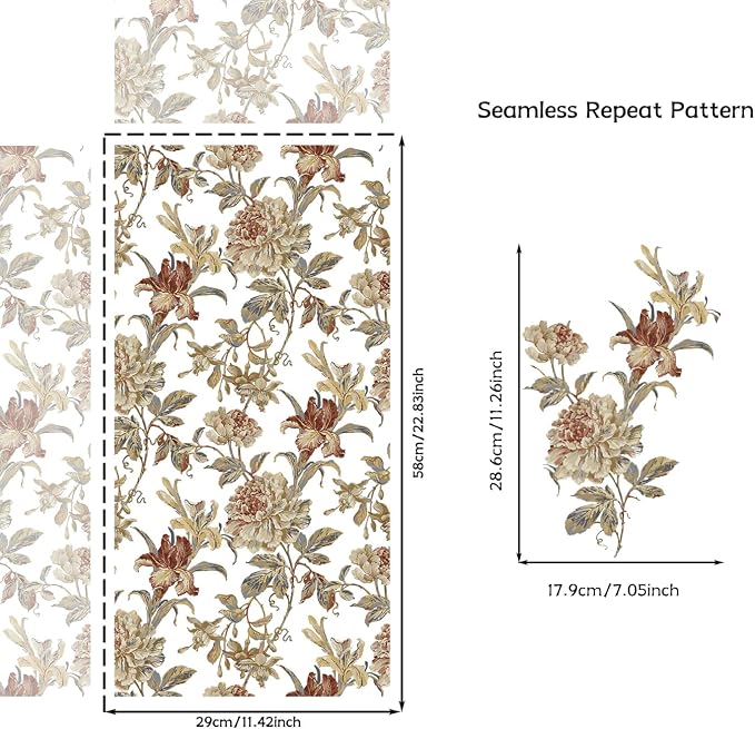Vintage Floral Rub on Transfers - Image 3