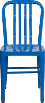 Flash Furniture Gael Commercial Grade 2 Pack Blue Metal Indoor-Outdoor Chair - Image 10