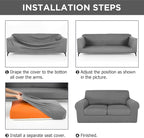 HunnmingRe Sofa Covers for 3 Cushion Couch Stretch Sofa and Loveseat Covers Set - Image 3