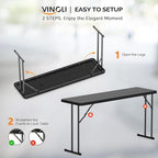 VINGLI 5 FT Narrow Folding Table, Home Work - Image 8