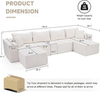 Weture 135.4" Cloud Couch Sectional, Modular Sectional Sofa - Image 3