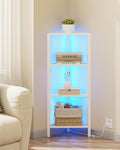 TUTOTAK Corner Shelf, 4-Tier Corner Bookshelf by ChoosetutotakFurnitureBuildYourCozyHome