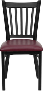 Flash Furniture 2 Pack HERCULES Series Black Vertical Back Metal Restaurant - Image 7