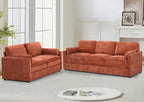 Classic Chenille Sofa Set with 2 Extra Armrest Pillows, Loveseat and 3-Seat by LESOFAIR